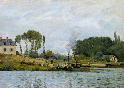 Boote an der Schleuse von Bougival, 1873 von Alfred Sisley